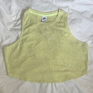 Nike Women's Light Yellow Crop Tank Top
